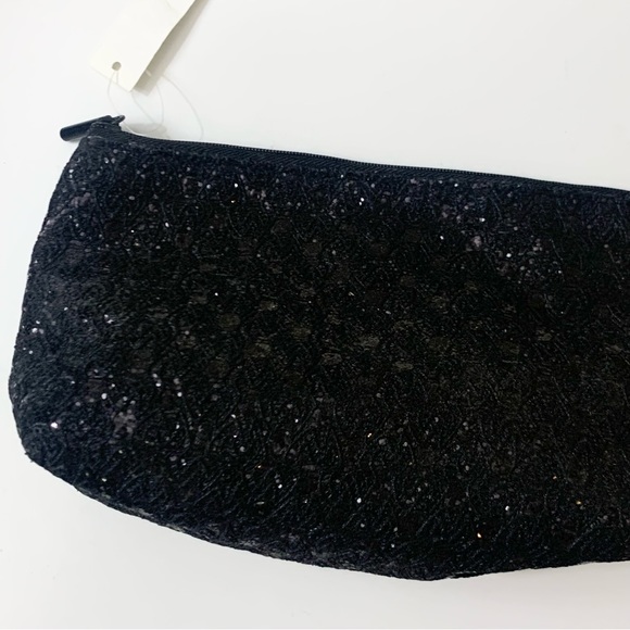 H&M black sequin cosmetics make up bag NWT OBO - Picture 5 of 10